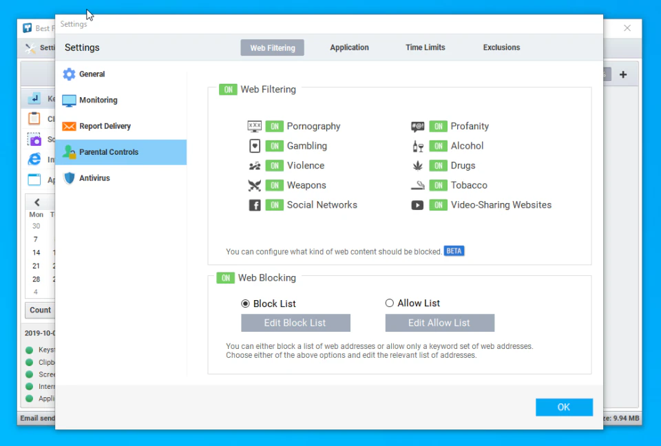 screenshot of Best Free Keylogger